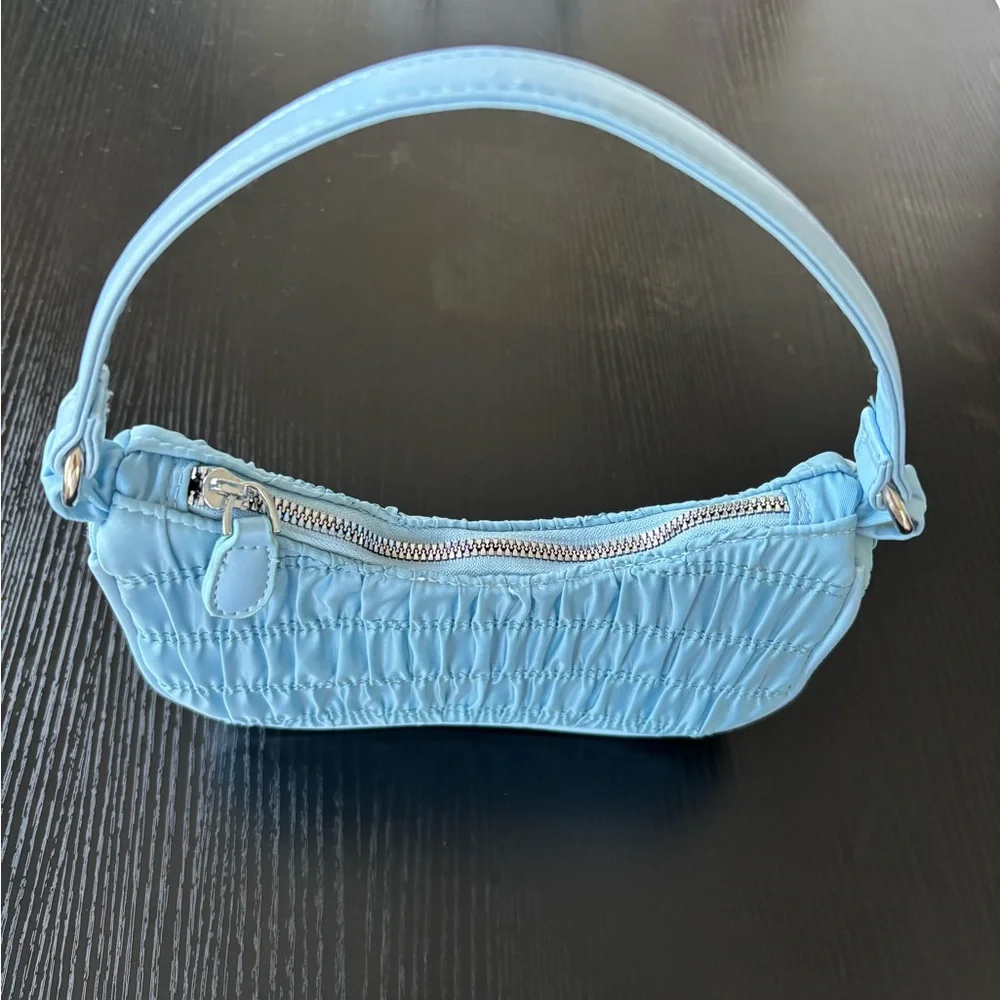 Lulu's Blue Ruched Shoulder Bag - Picture 2 of 4